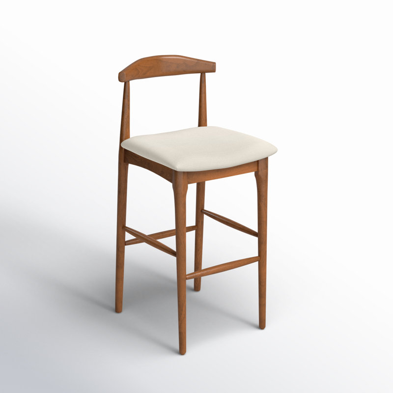 Tabouret de bar / de comptoir Hank, Crème, Noyer, Tabouret de bar (siège d'une hauteur de 29,6 po)