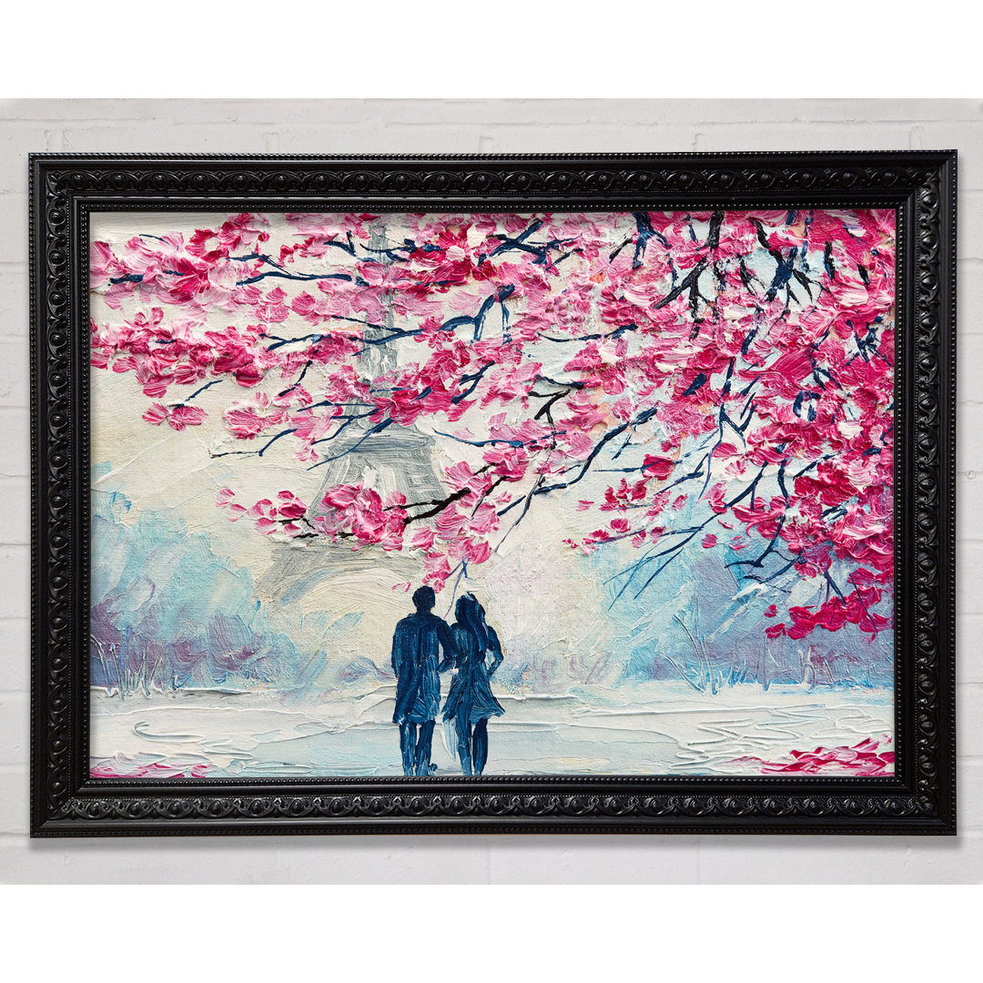 Walk Through Paris Blossom - Einzelne Bilderrahmen Kunstdrucke