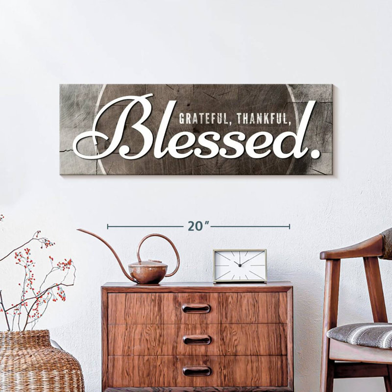 «Blessed Grateful», reproduction sur toile, H 10 po x l 30 po x P 1,25 po