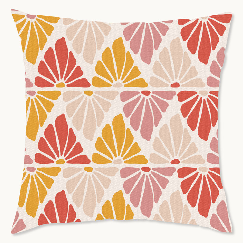 Coussin décoratif intérieur / extérieur en polyester à motif rétro