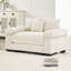 Canapé modulaire surdimensionné en forme de nuage de 54,3 po, accoudoirs très épais, bons coussins de résilience, conception ergonomique en velours côtelé de qualité supérieure, assemblage facile pour le salon, crème-1901826471-1901826488