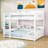 Queen Over Queen Wood Bunk Bed With Charging Station, Storage Shelves And Ladder-662756095