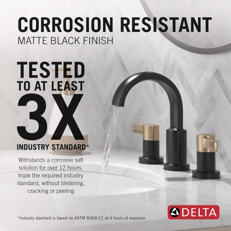 Albion Widespread Bathroom Faucet 3 Hole, 2-handle Bathroom Sink Faucet with Drain Assembly, Champagne Bronze
