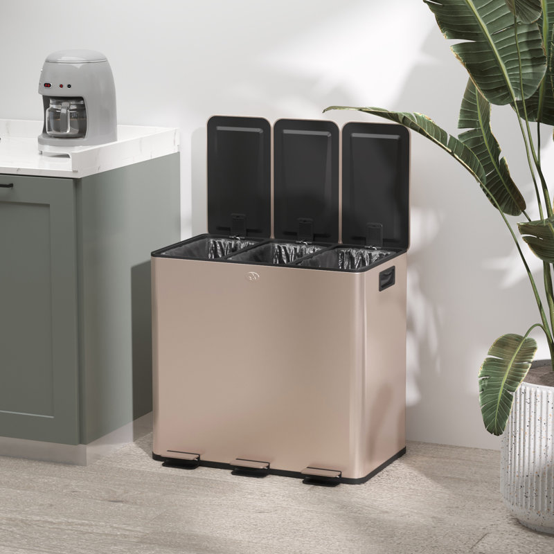Step On Multi-Compartment Rubbish & Recycling Bin - 45L