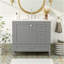 Meuble-lavabo moderne 36 po avec cadre en pin, 1 porte à fermeture douce et 3 tiroirs, armoire de rangement moderne-2005170513