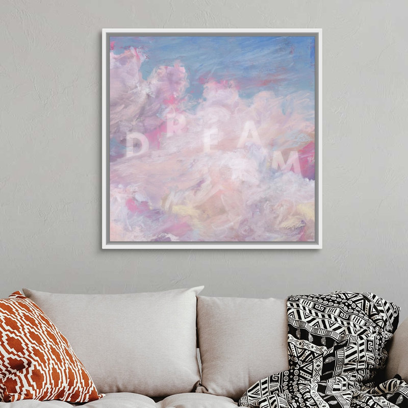 «Daydream Pink 04» par Lisa Audit - reproduction d'art, Toile blanche encadrée, H 38 po x l 38 po x P 1,75 po