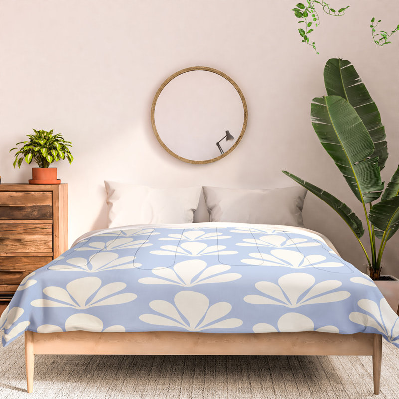 Housse de couette en coton bleu standard, Housse de couette très grand