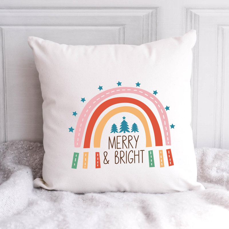 ChristmasRainbow-02 Reversible Throw Pillow, 20" x 20"