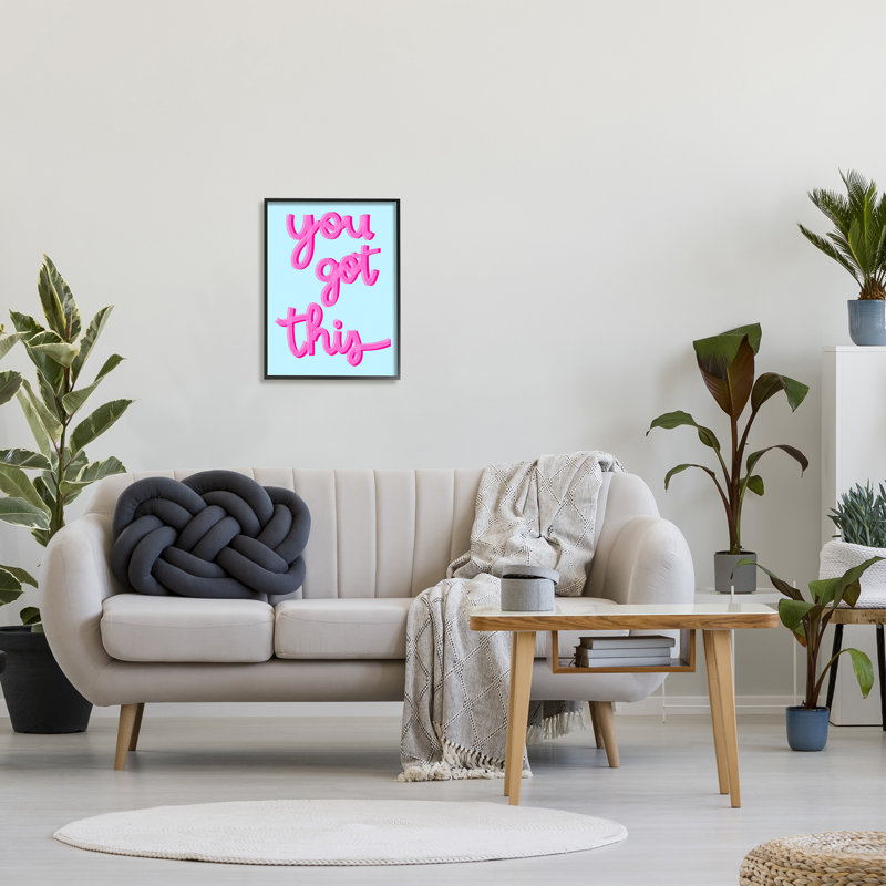 "You Got This Pink & Blue", encadrée sur bois par Ashley Singleton, impression, Giclée encadrée noir minuit