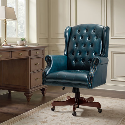 Fauteuil de direction traditionnel en simili cuir Swain