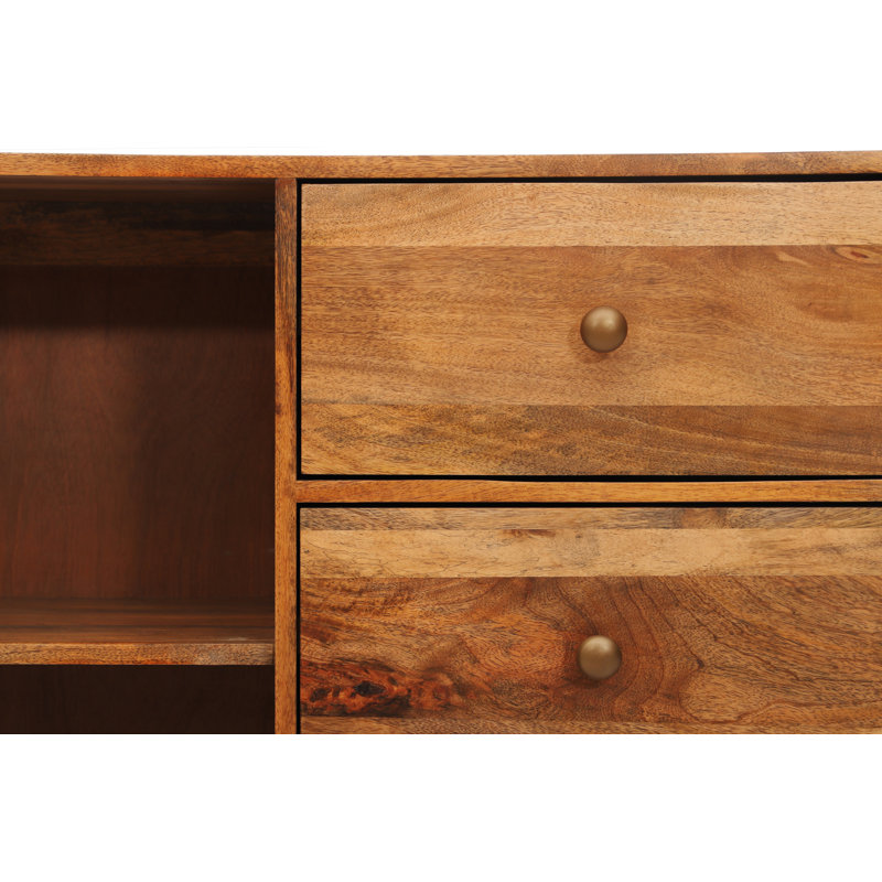 Chetram Rattan 80 Cm Wide Solid Wood Sideboard