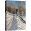 «Winter Snowy Country Road», photos de paysage de forêt de bouleaux, impression sur toile encadrée-123386081-123386077