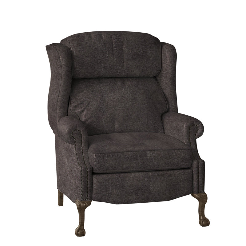 Fauteuil inclinable en cuir Maxwell, Cuir véritable gris clair Aline, Pavées, Électrique