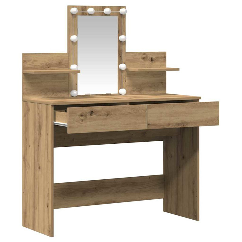 Dressing Table 100 X 40 X 130 Cm Engineered Wood, Oak