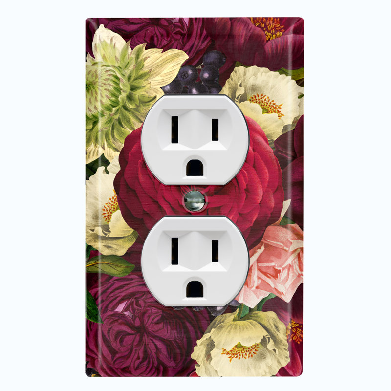 Patterned 1 - Gang Duplex Outlet Standard Wall Plate