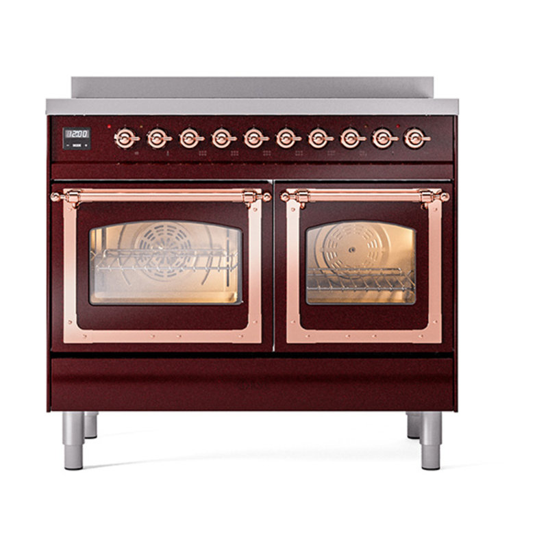 ILVE Nostalgie II Noblesse 40 in Induction Range, Burgundy/Copper