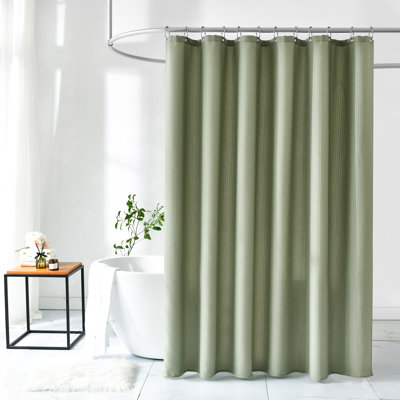 Sulmy Solid Color Shower Curtain with 12 Stainless Steel Hooks Included