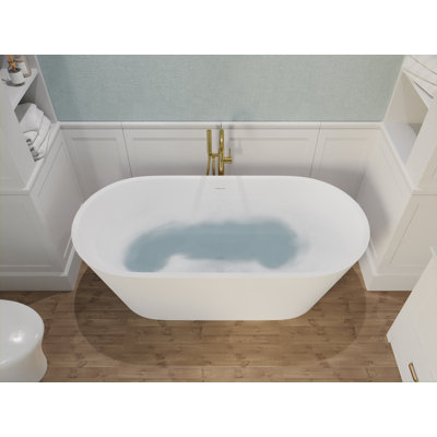 Rossetto 66.8 " L x 24.25 " W Freestanding and Mounting / Installation Required Soaking Solid Surface Bathtub