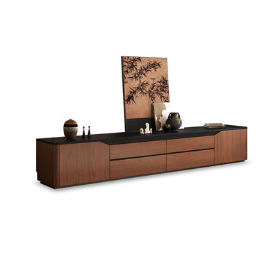 Retro Black Manufactured Wood TV Stands