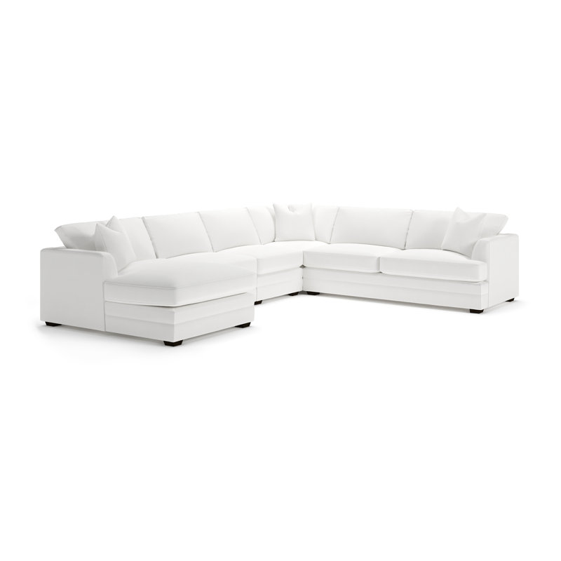 Edan 5-Piece Upholstered Sectional, Left Hand Facing, Bayou Off White Canvas