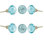 Paquet multiple de boutons de champignon de 1,4 po de diamètre