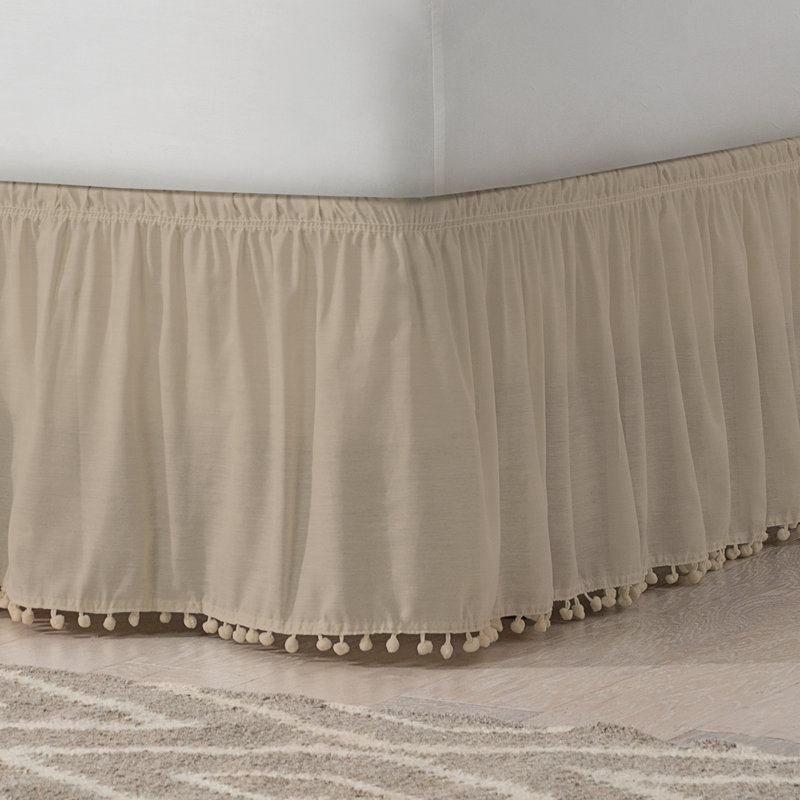 Ruffled Wrap Around Bed Skirt, Camel, Queen/King