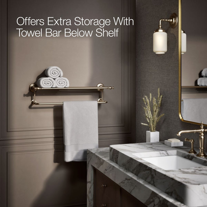 Artifacts Hotelier Wall Shelf, Vibrant Brushed Bronze