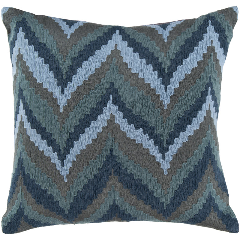 Coussin décoratif en coton, Huile d'olive / lierre / olive / blanc hiver, H 22 po x l 22 po x P 4 po, Duvet