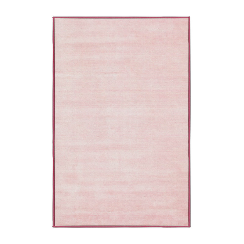 Tapis de zone rose contemporaine, Rectangle 5 pi x 7 pi