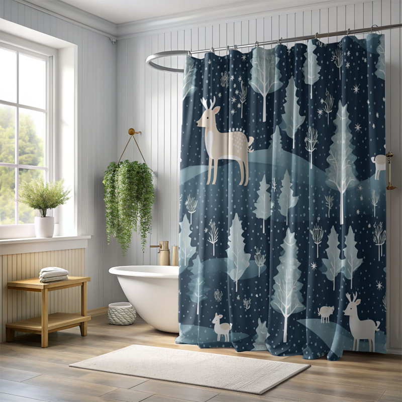 Rideau de douche Timeless Christmas - Premium, H 74 po x l 71 po
