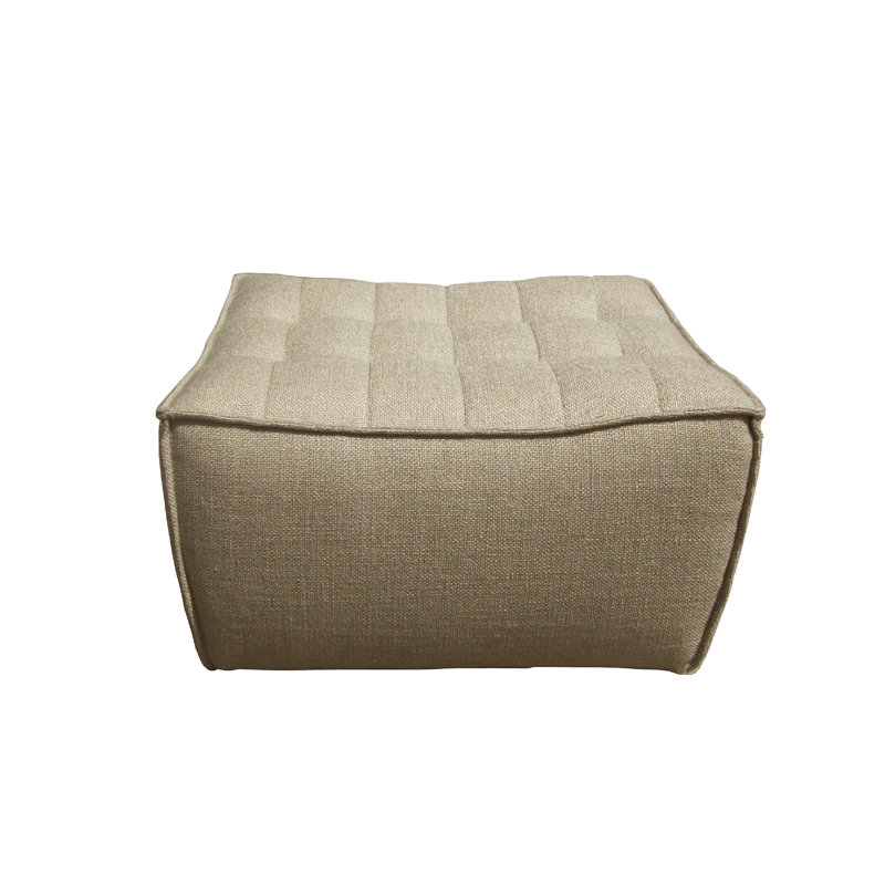 N701 Square Ottoman, Beige Polyester Blend