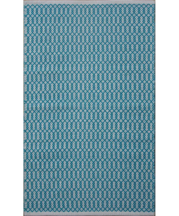 Tapis bleu/gris tissé à la main Parker