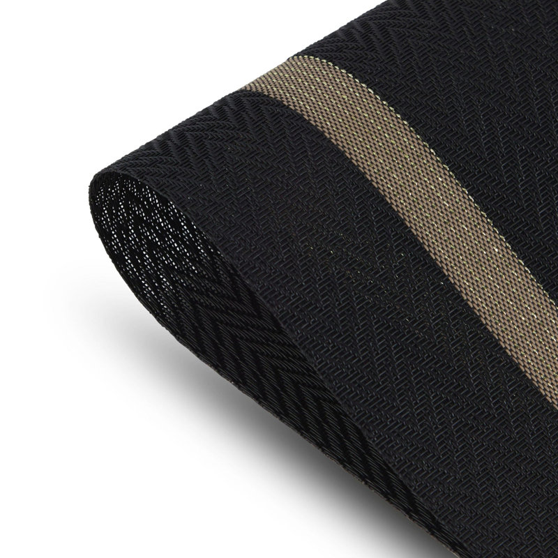 Ensemble de 6 napperons réversibles en vinyle tissé à paillettes Ebern Designs Zulmira, Noir / or