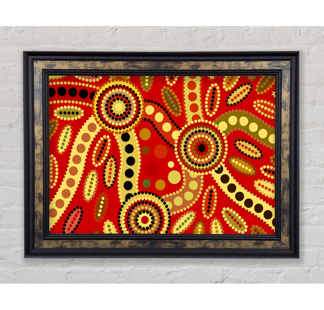 Aboriginal Red Tribal - Einzelner Bilderrahmen Kunstdrucke