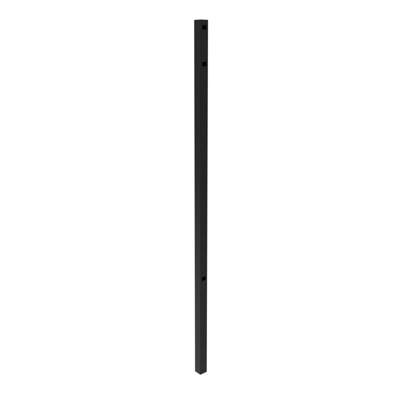 Athens 2-in x 2-in x 6.5-ft Gloss Black Aluminum Flat Top and Bottom Design Gate Post