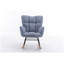 Fauteuil oscillant berçant Modern en tissu avec dossier capitonné, bleu clair