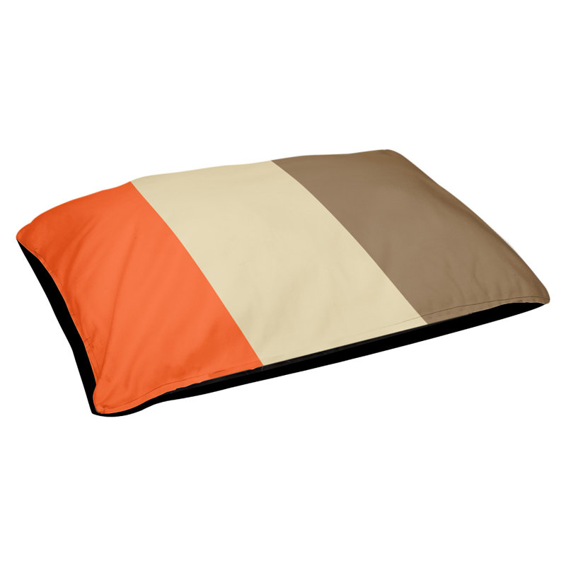 Oreiller Memphis, Très grand (l 50 po x P 40 po x H 17 po), Orange / crème / doré