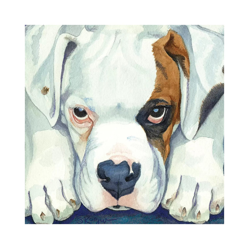 Buster As A Pup by Teresa Kogut - Painting on Canvas, Wrapped Canvas, 45.72cm H x 45.72cm W x 3.81cm D