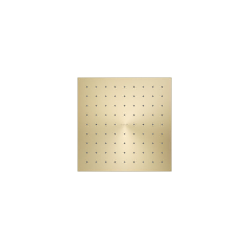 Contemporary Rain Shower Head, 1.75 GPM, Square, Vibrant French Gold