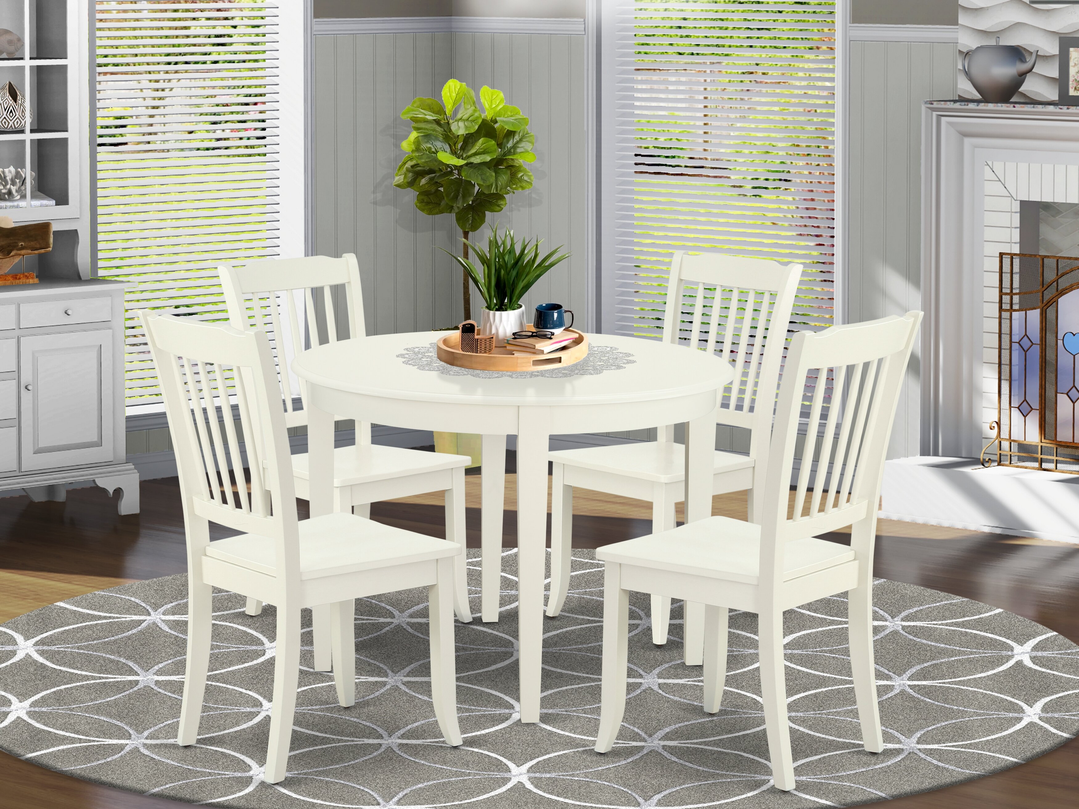 August Grove® Lacoste 5 - Piece Solid Wood Dining Set | Wayfair