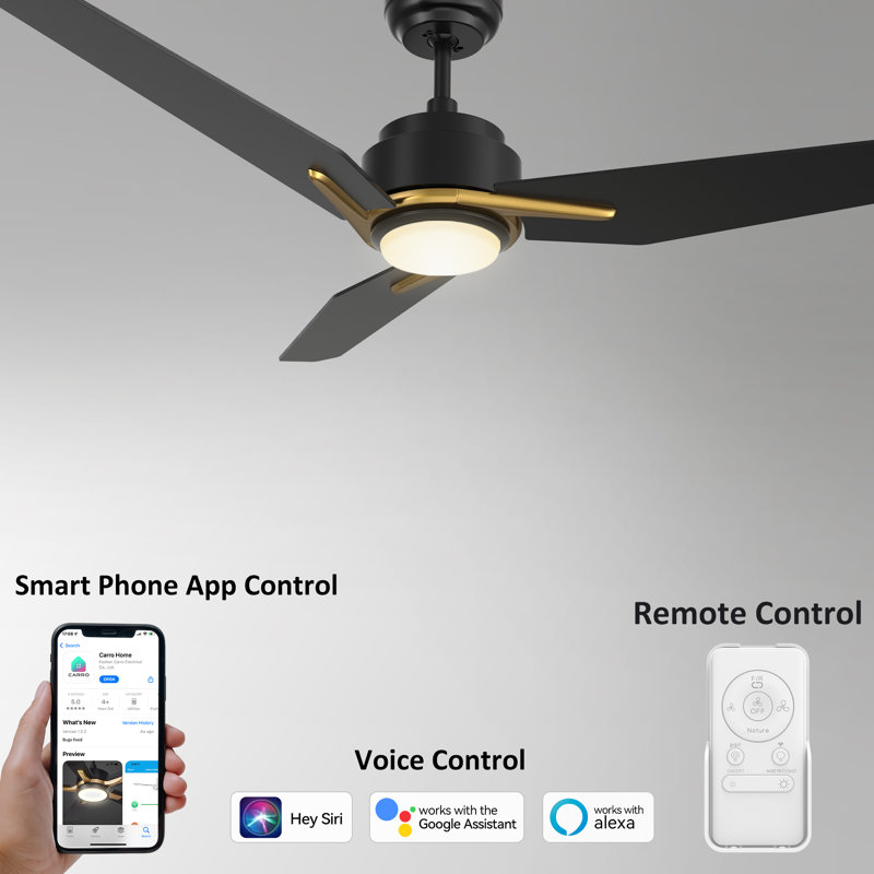 Ventilateur de plafond à moteur à courant continu 48 po avec lumières DEL et télécommande 