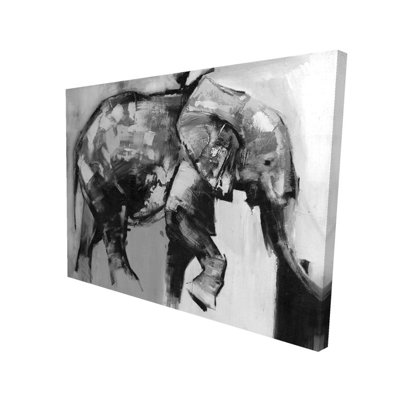Magnifique toile d'éléphant monochrome | Décoration intérieure africaine