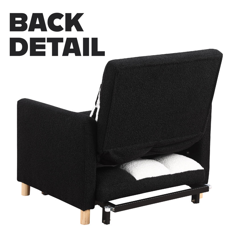 Chaise longue rembourrée Akuol, Noir / blanc Teddy