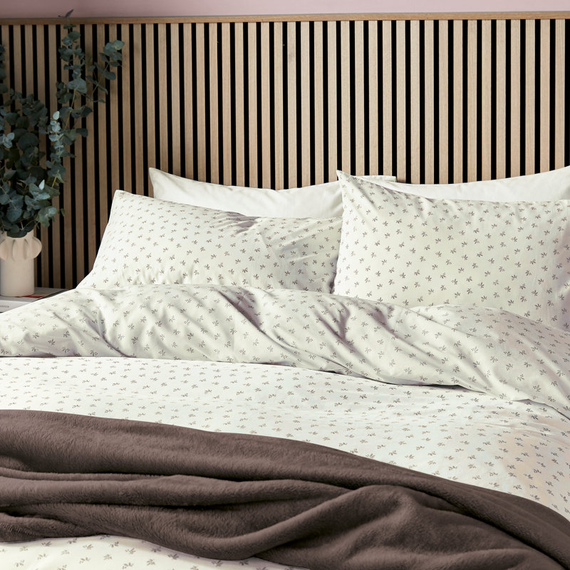 Leaf Sprig Duvet Cover Set, Single Duvet Cover + 1 Pillowcase, Chocolate Floral