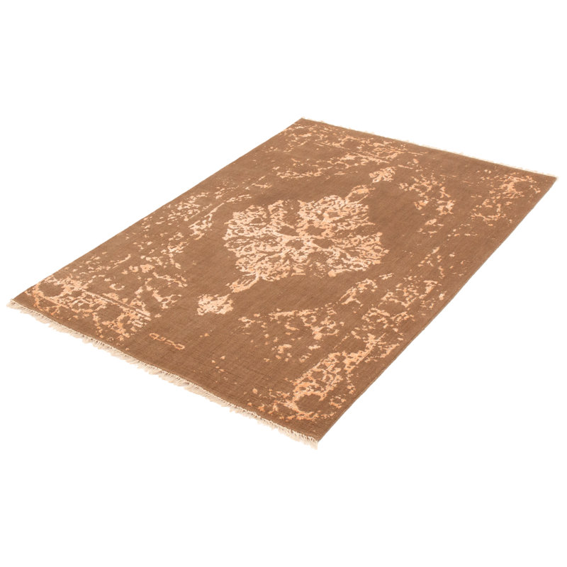 Tapis oriental brun / beige noué à la main