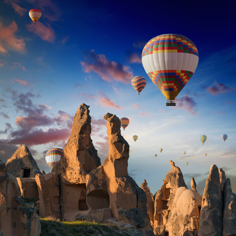 Hot Air Balloons by Igor Zhuravlov - Wrapped Canvas Print, 30cm H x 30cm W