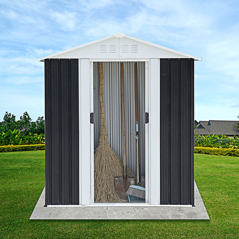 Abri de jardin à porte coulissante, Gris