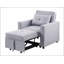 Fauteuil-lit convertible en lin léger avec poche latérale, idéal pour les espaces de vie compacts et polyvalents.