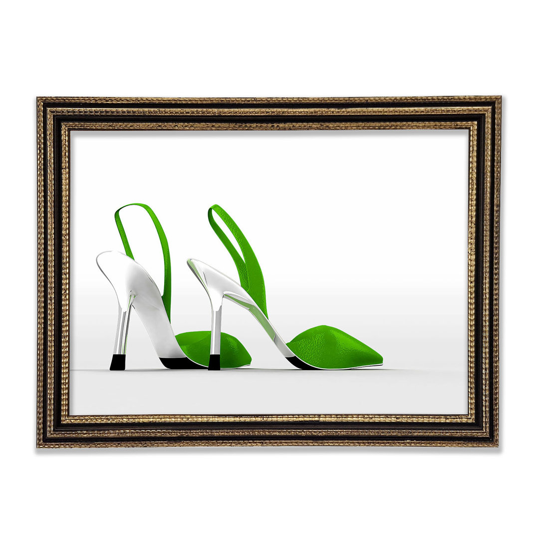 Lime Shoes Gerahmter Druck Wandkunst