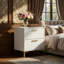 White And Gold 2-Drawer Rectangular Nightstand-1332093137